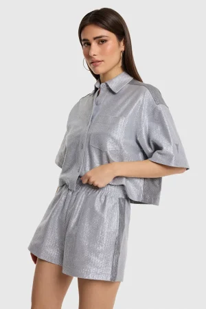 alix-the-label-foil-cropped-blouse-light-grey